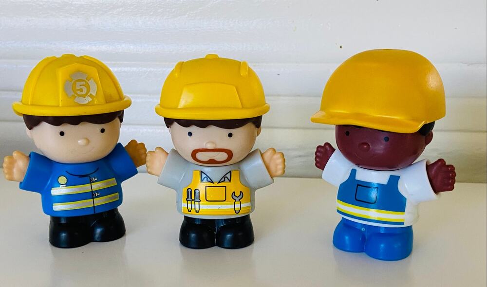 PlayGo Mini Wheels Community Helper Figures Construction Firefighter 3 Toys